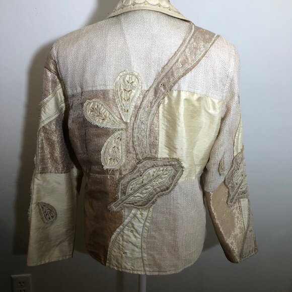 Yak Magik 100% Silk Embroidered Patchwork Jacket | Luxe Boho Chic | Size S - Picture 8 of 16